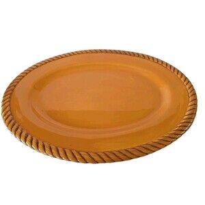 Tabletops Unlimited Villa Bellagio Serving Platter 16 by 12 Ceramic Mustard Gold